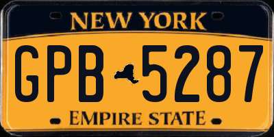 NY license plate GPB5287
