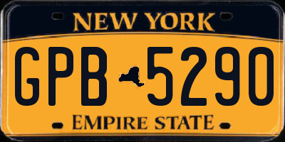 NY license plate GPB5290