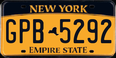 NY license plate GPB5292