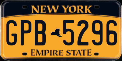 NY license plate GPB5296