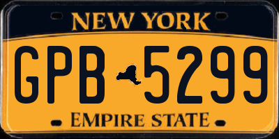 NY license plate GPB5299