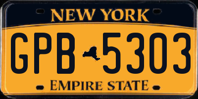NY license plate GPB5303