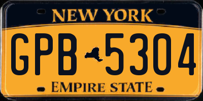 NY license plate GPB5304