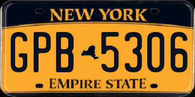 NY license plate GPB5306