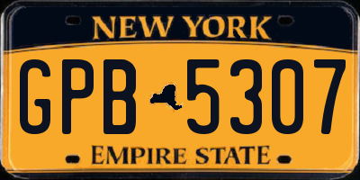 NY license plate GPB5307