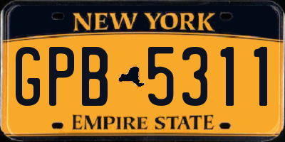 NY license plate GPB5311