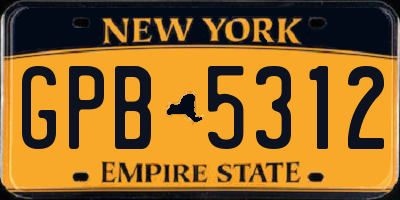 NY license plate GPB5312