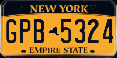 NY license plate GPB5324