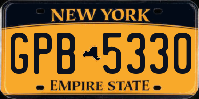 NY license plate GPB5330