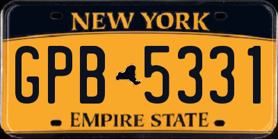 NY license plate GPB5331