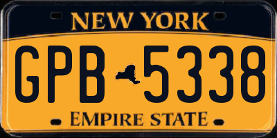 NY license plate GPB5338