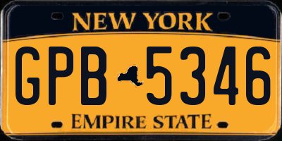 NY license plate GPB5346