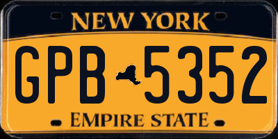 NY license plate GPB5352