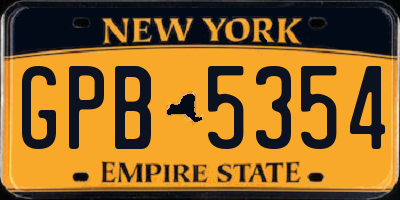 NY license plate GPB5354