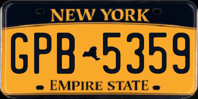 NY license plate GPB5359