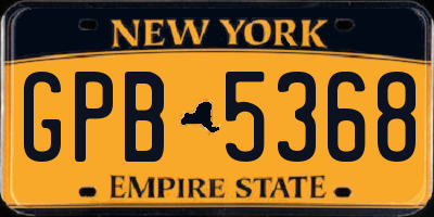 NY license plate GPB5368
