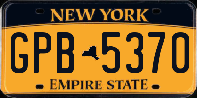 NY license plate GPB5370