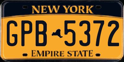 NY license plate GPB5372
