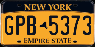 NY license plate GPB5373