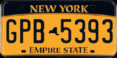 NY license plate GPB5393