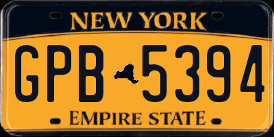 NY license plate GPB5394