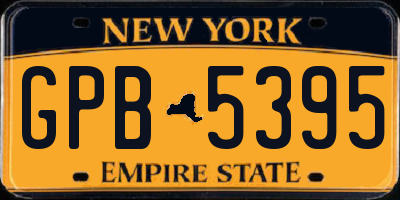NY license plate GPB5395
