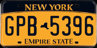 NY license plate GPB5396