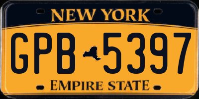 NY license plate GPB5397