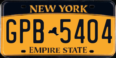 NY license plate GPB5404