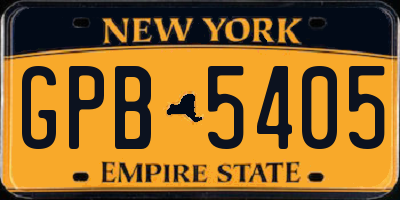 NY license plate GPB5405