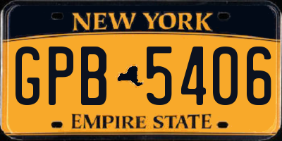 NY license plate GPB5406