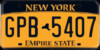 NY license plate GPB5407