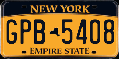 NY license plate GPB5408