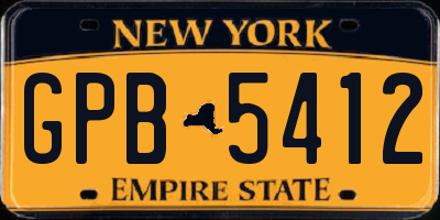NY license plate GPB5412