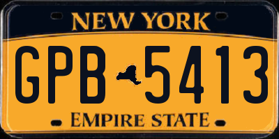 NY license plate GPB5413