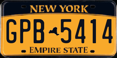 NY license plate GPB5414