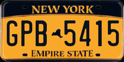 NY license plate GPB5415