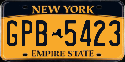 NY license plate GPB5423