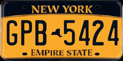 NY license plate GPB5424
