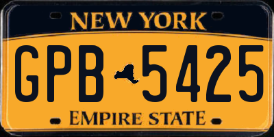 NY license plate GPB5425