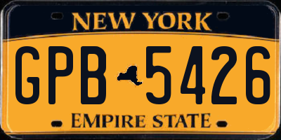 NY license plate GPB5426