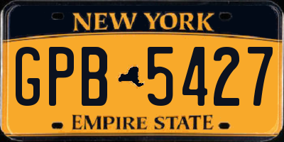 NY license plate GPB5427