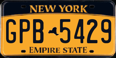 NY license plate GPB5429