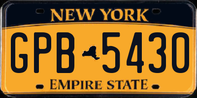 NY license plate GPB5430