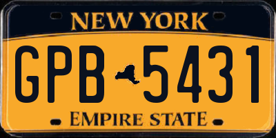 NY license plate GPB5431