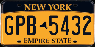 NY license plate GPB5432