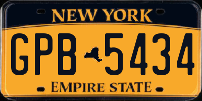 NY license plate GPB5434