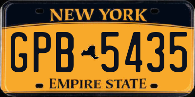 NY license plate GPB5435