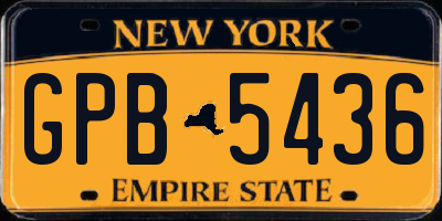 NY license plate GPB5436