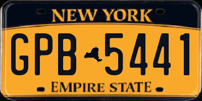 NY license plate GPB5441
